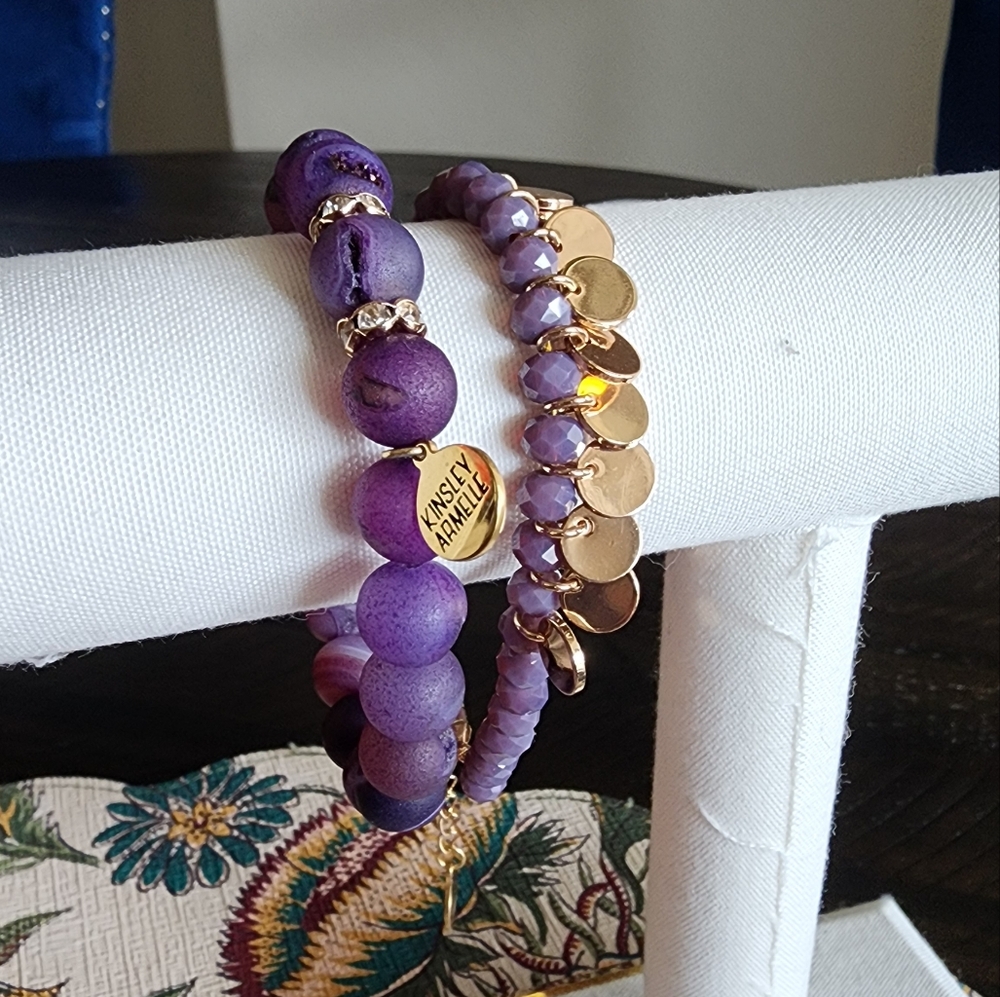 Purple Beaded Kinsley Armelle Bracelet Set